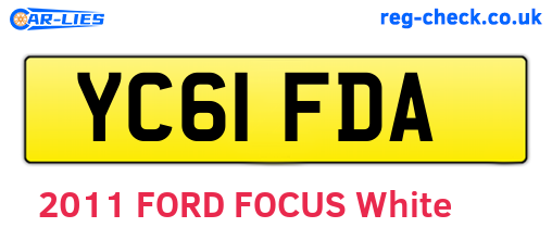 YC61FDA are the vehicle registration plates.