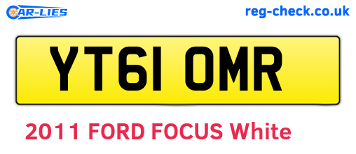 YT61OMR are the vehicle registration plates.