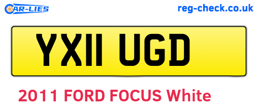 YX11UGD are the vehicle registration plates.