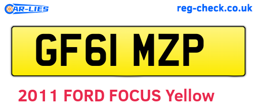 GF61MZP are the vehicle registration plates.