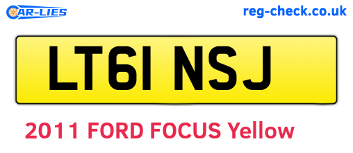 LT61NSJ are the vehicle registration plates.