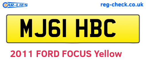 MJ61HBC are the vehicle registration plates.