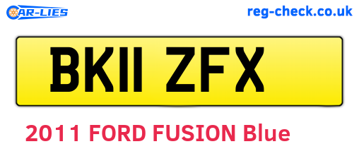 BK11ZFX are the vehicle registration plates.