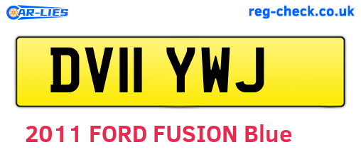 DV11YWJ are the vehicle registration plates.