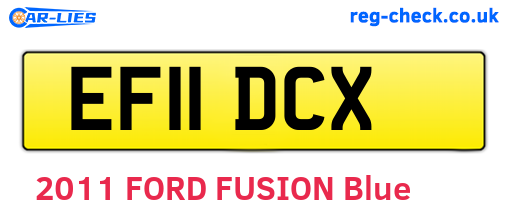 EF11DCX are the vehicle registration plates.