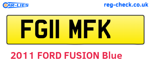 FG11MFK are the vehicle registration plates.