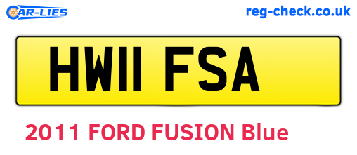HW11FSA are the vehicle registration plates.