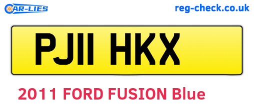 PJ11HKX are the vehicle registration plates.