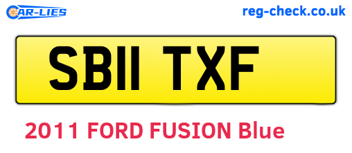 SB11TXF are the vehicle registration plates.