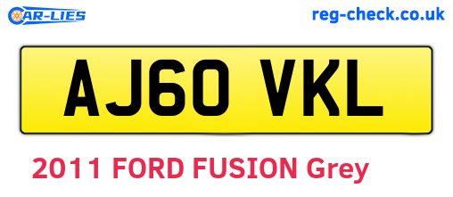 AJ60VKL are the vehicle registration plates.