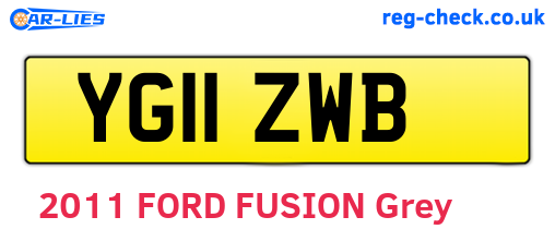 YG11ZWB are the vehicle registration plates.