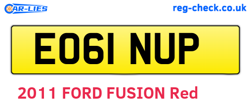 EO61NUP are the vehicle registration plates.
