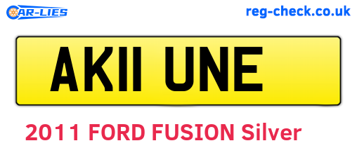 AK11UNE are the vehicle registration plates.