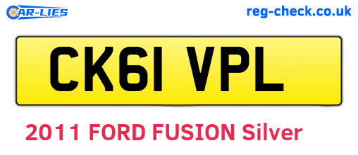 CK61VPL are the vehicle registration plates.