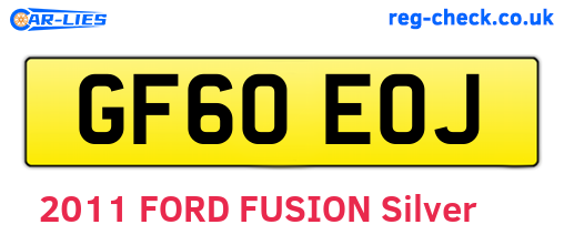 GF60EOJ are the vehicle registration plates.