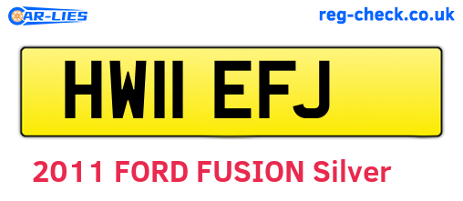 HW11EFJ are the vehicle registration plates.