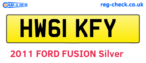 HW61KFY are the vehicle registration plates.