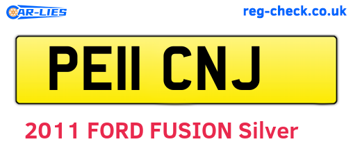 PE11CNJ are the vehicle registration plates.