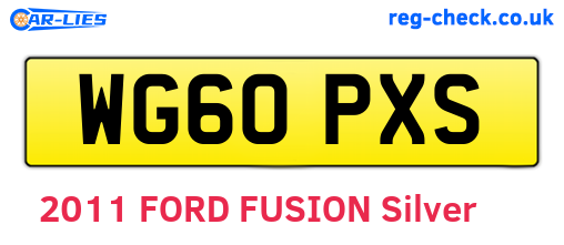 WG60PXS are the vehicle registration plates.