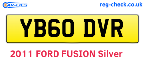 YB60DVR are the vehicle registration plates.