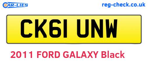 CK61UNW are the vehicle registration plates.