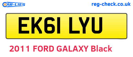 EK61LYU are the vehicle registration plates.