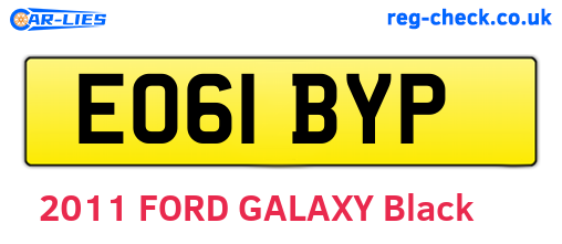 EO61BYP are the vehicle registration plates.