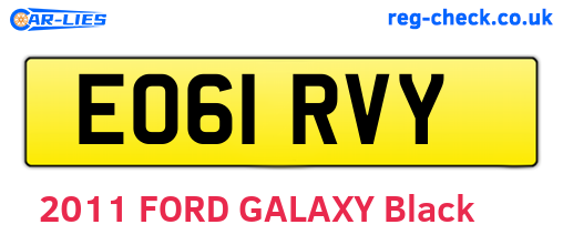 EO61RVY are the vehicle registration plates.