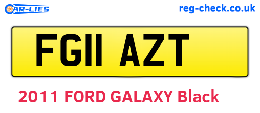 FG11AZT are the vehicle registration plates.