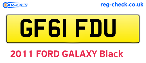 GF61FDU are the vehicle registration plates.