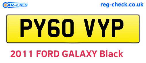 PY60VYP are the vehicle registration plates.