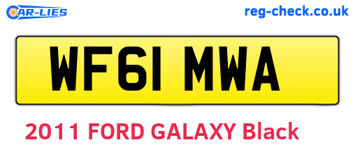 WF61MWA are the vehicle registration plates.
