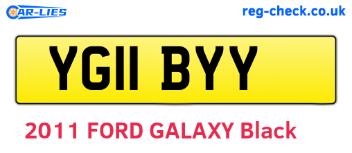 YG11BYY are the vehicle registration plates.