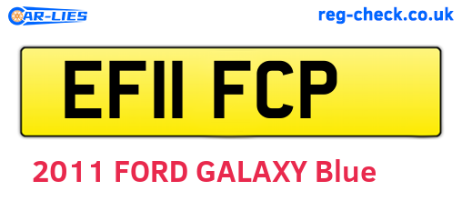 EF11FCP are the vehicle registration plates.