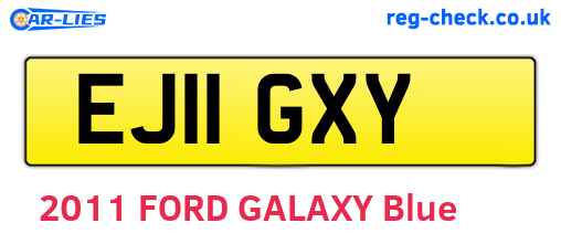 EJ11GXY are the vehicle registration plates.