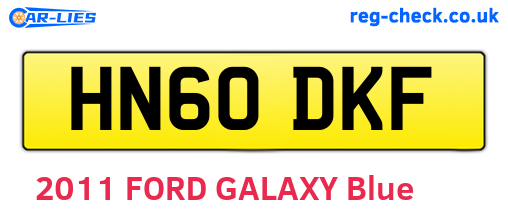 HN60DKF are the vehicle registration plates.