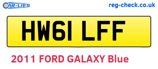 HW61LFF are the vehicle registration plates.
