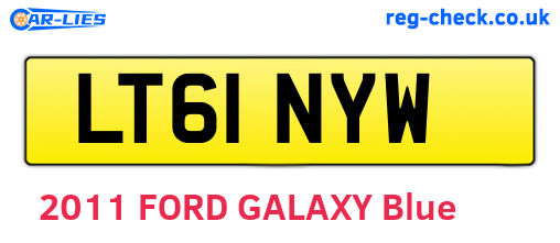 LT61NYW are the vehicle registration plates.
