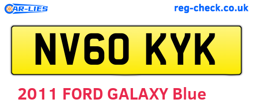 NV60KYK are the vehicle registration plates.