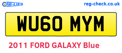 WU60MYM are the vehicle registration plates.
