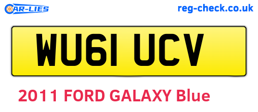 WU61UCV are the vehicle registration plates.
