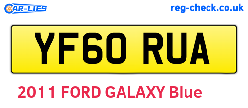 YF60RUA are the vehicle registration plates.