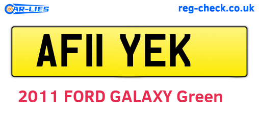 AF11YEK are the vehicle registration plates.