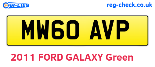 MW60AVP are the vehicle registration plates.