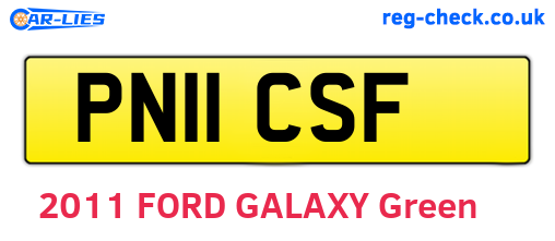 PN11CSF are the vehicle registration plates.