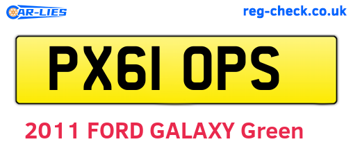 PX61OPS are the vehicle registration plates.
