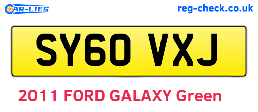 SY60VXJ are the vehicle registration plates.