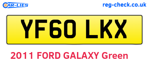 YF60LKX are the vehicle registration plates.