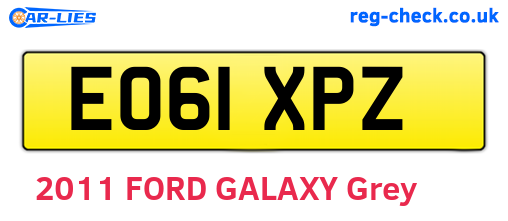 EO61XPZ are the vehicle registration plates.