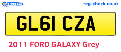 GL61CZA are the vehicle registration plates.